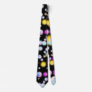 3D Floating Balls Pattern. Black BG Tie