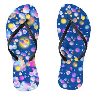 3D Floating Balls Pattern. Blue BG Flip Flops