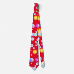 3D Floating Balls Pattern. Red BG Tie