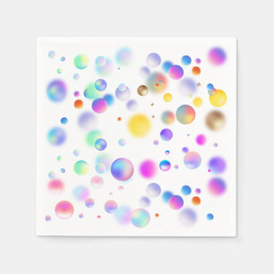 3D Floating Balls Pattern. White BG Napkin
