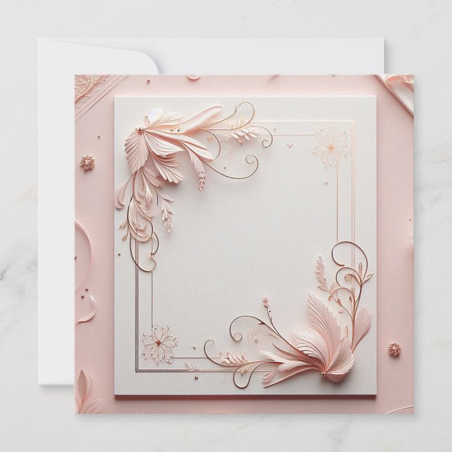 3D Floral Frame Invitation (Front)