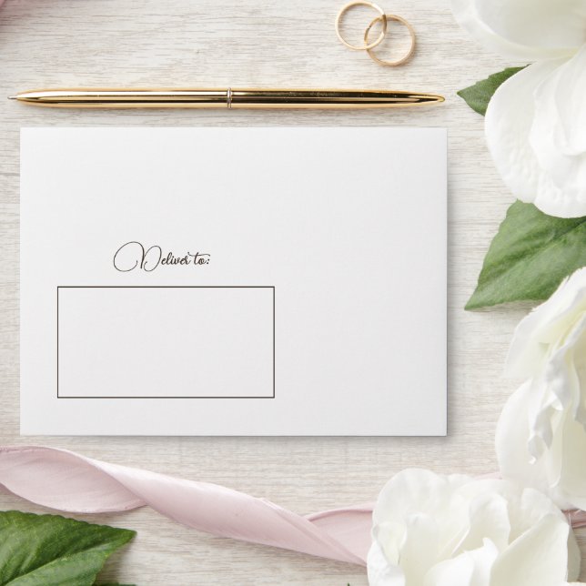 3D Floral Magnolia White Wedding Envelope (Wedding)