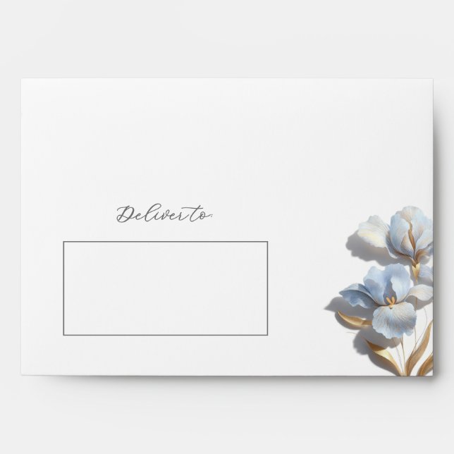 3D Floral Stylized Lily Wedding Envelope (Front)