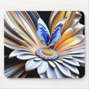 3D Flower and Butterfly  Mouse Mat