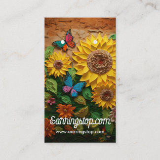 3D Flowers & Butterfly Pattern Earring Cards