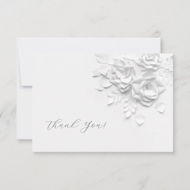 3D Flowers Paper Cut Roses Thank You Card (Front)