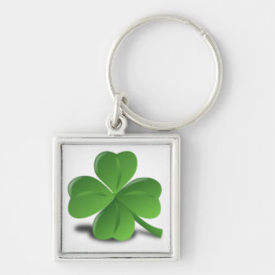 3D Four Leaf Clover Key Ring