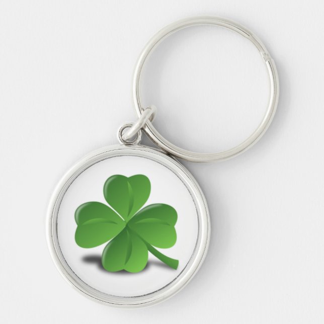 3D Four Leaf Clover Key Ring (Front)