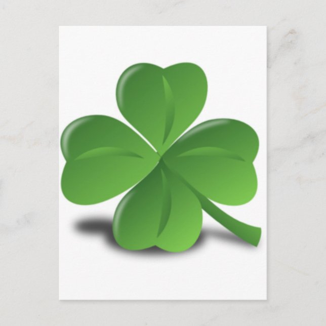 3D Four Leaf Clover Postcard (Front)