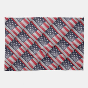 3D Fourth of July Flag Tea Towel