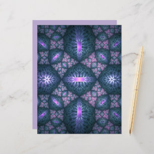 3D Fractal Art Abstract Pattern Blue Purple Pink