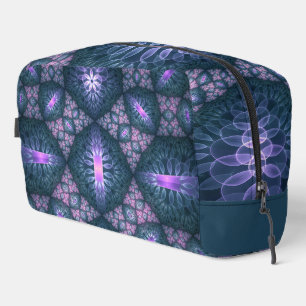 3D Fractal Art Abstract Pattern Blue Purple Pink Dopp Kit