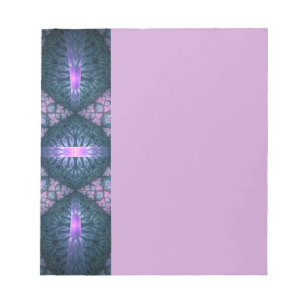 3D Fractal Art Abstract Pattern Blue Purple Pink Notepad