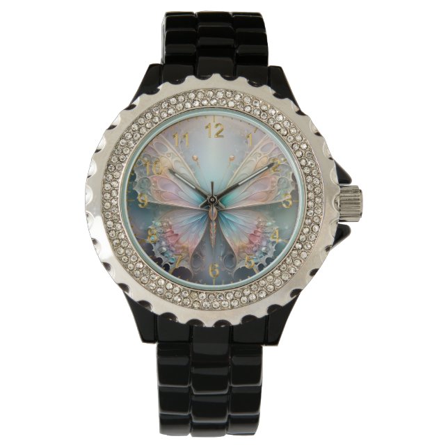 3D Fractal Art Pastel Butterfly, Watch (Front)