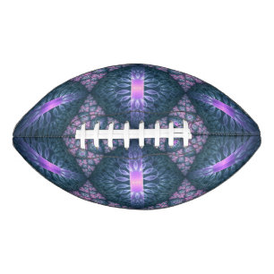 3D Fractal Art Pattern Turquoise Purple Pink American Football