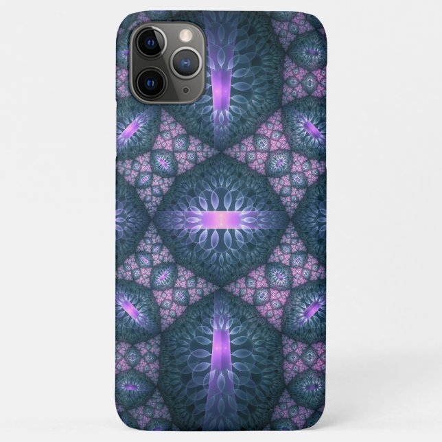 3D Fractal Art Pattern Turquoise Purple Pink Case-Mate iPhone Case (Back)