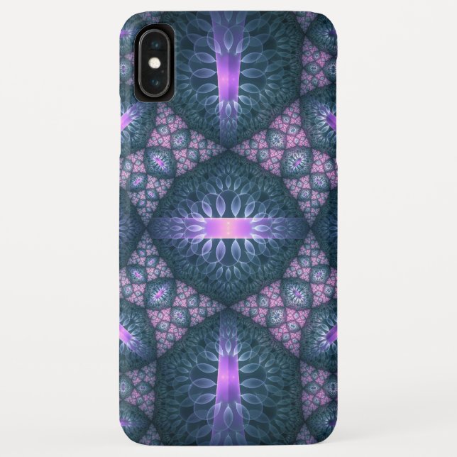 3D Fractal Art Pattern Turquoise Purple Pink Case-Mate iPhone Case (Back)