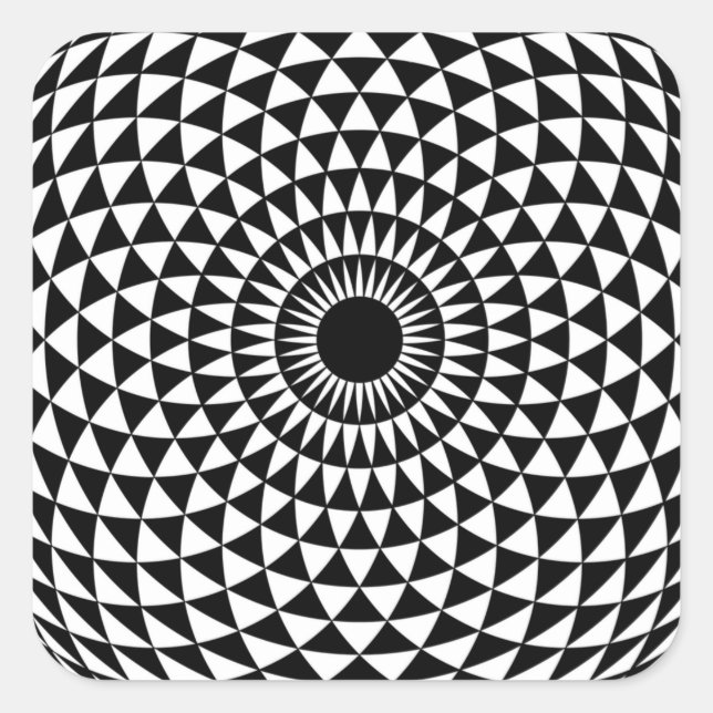 3D Fractal Optical Eye Pop White Illusion Square S Square Sticker (Front)