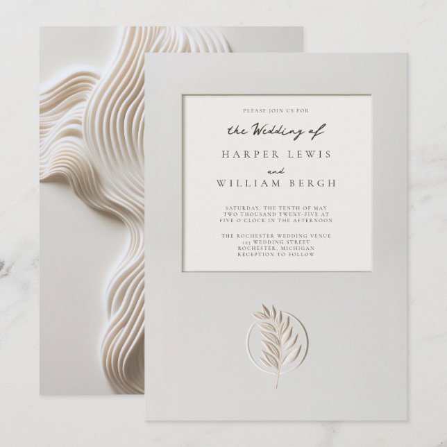 3d frame flowing wedding invitation (Front/Back)