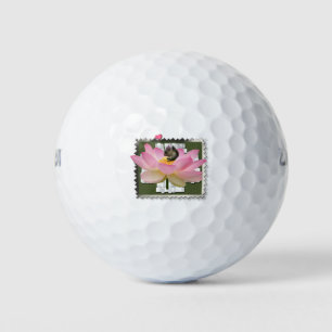 3D Framed Adorable Baby Squirrel On Flower Golf Balls