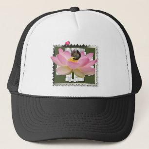 3D Framed Adorable Baby Squirrel On Flower Trucker Hat