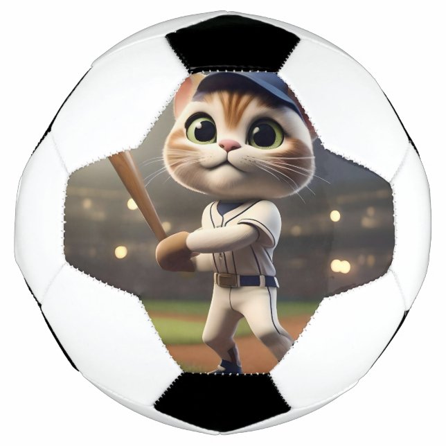 3D Funny Baseball Cat, Football (Front)