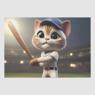 3D Funny Baseball Cat, Tissue Paper