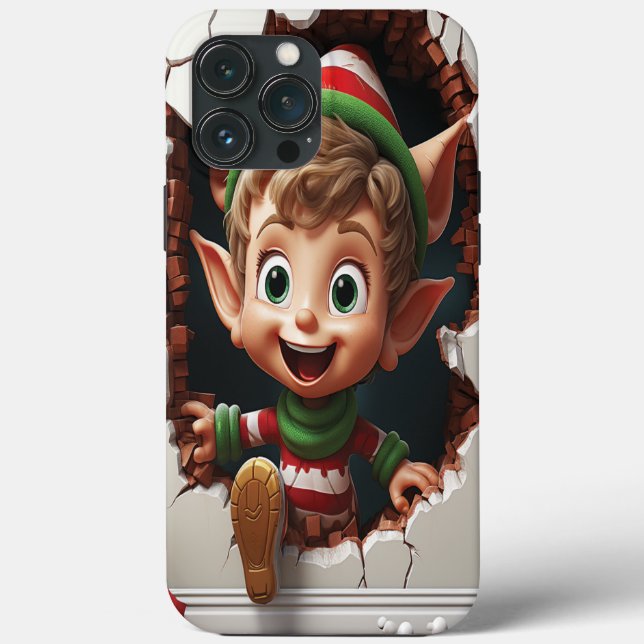 3d Funny Cute Christmas Elf Case-Mate iPhone Case (Back)
