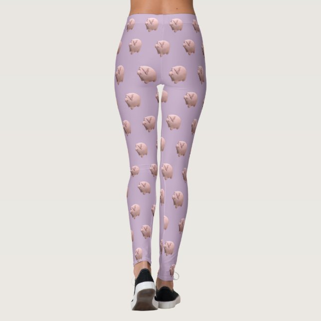 3D Funny Pig Year Birthday choose colour leggings  (Back)