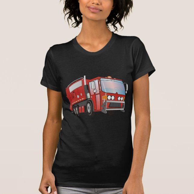 3d Garbage Truck Red T-Shirt (Front)