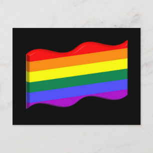 3D Gay Pride Flag Postcard