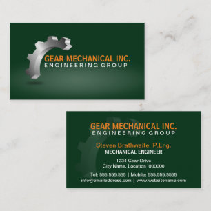 3D Gear Mechanical Business Card