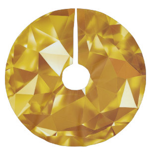 3D Geometric: Metallic Background Design Brushed Polyester Tree Skirt