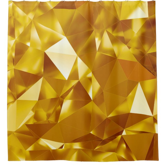 3D Geometric: Metallic Background Design Shower Curtain (Front)