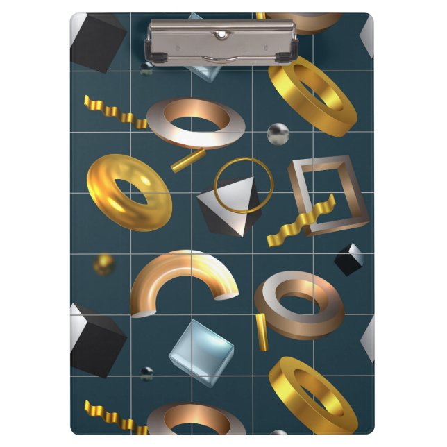 3D Geometric Pattern Clipboard (Front)