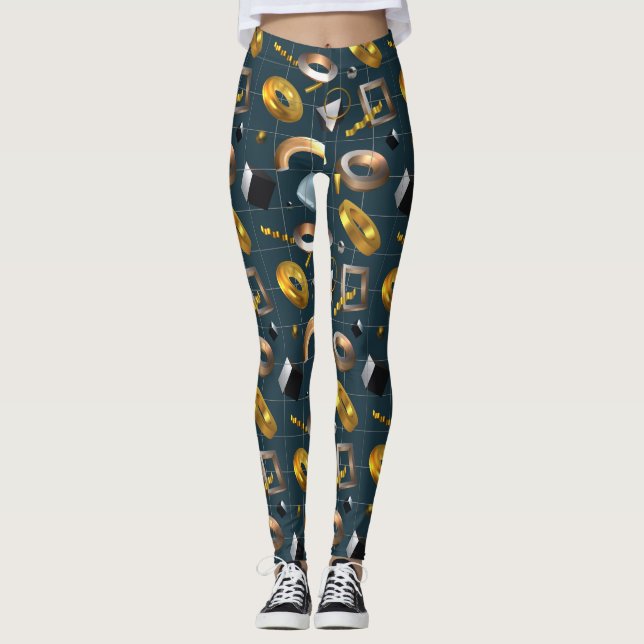 3D Geometric Pattern Leggings (Front)