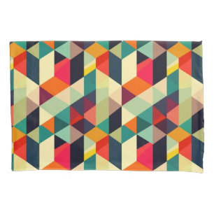 3D Geometric Pattern RETRO Aesthetic Colourful Pillowcase