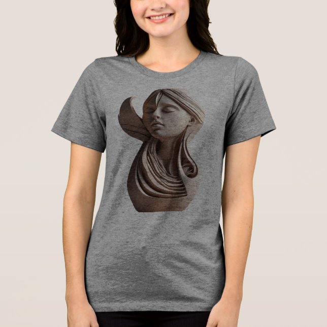 "3D Geometric Sculpture T-Shirt Design" Tri-Blend Shirt (Front)