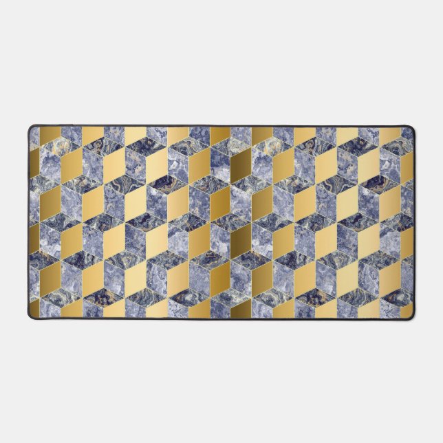 3D Geometric Squares  Desk Mat (Front)