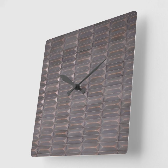 3D Geometric Tile Square Wall Clock (Angle)