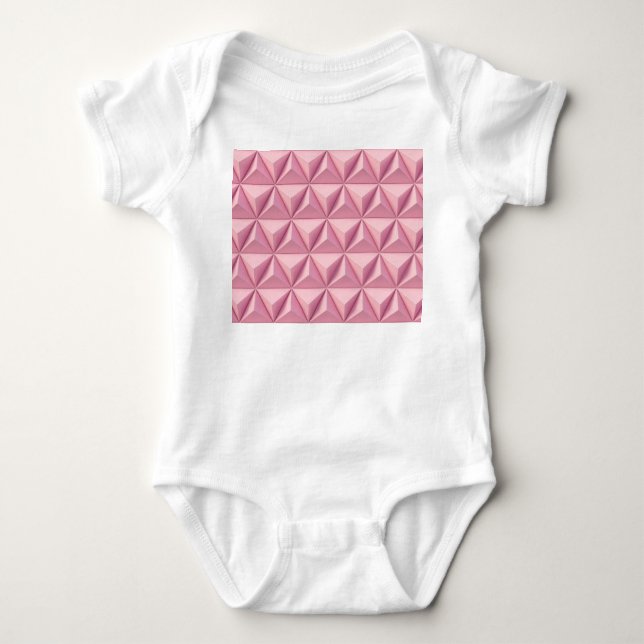 3D geometric triangles: minimalistic background. Baby Bodysuit (Front)