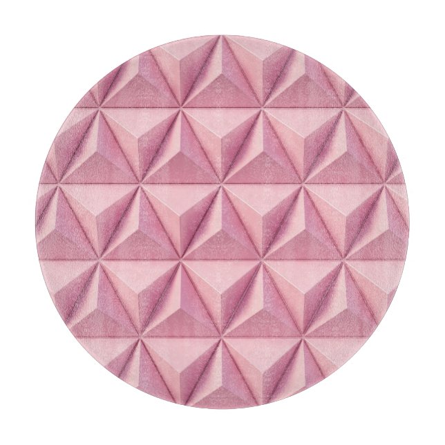 3D geometric triangles: minimalistic background. Cutting Board (Front)