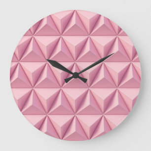 3D geometric triangles: minimalistic background. Large Clock