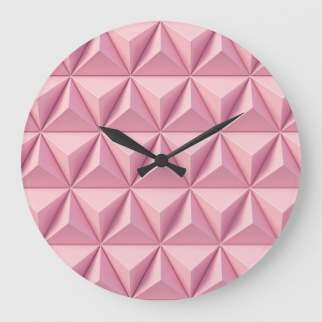 3D geometric triangles: minimalistic background. Large Clock (Front)