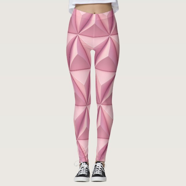 3D geometric triangles: minimalistic background. Leggings (Front)