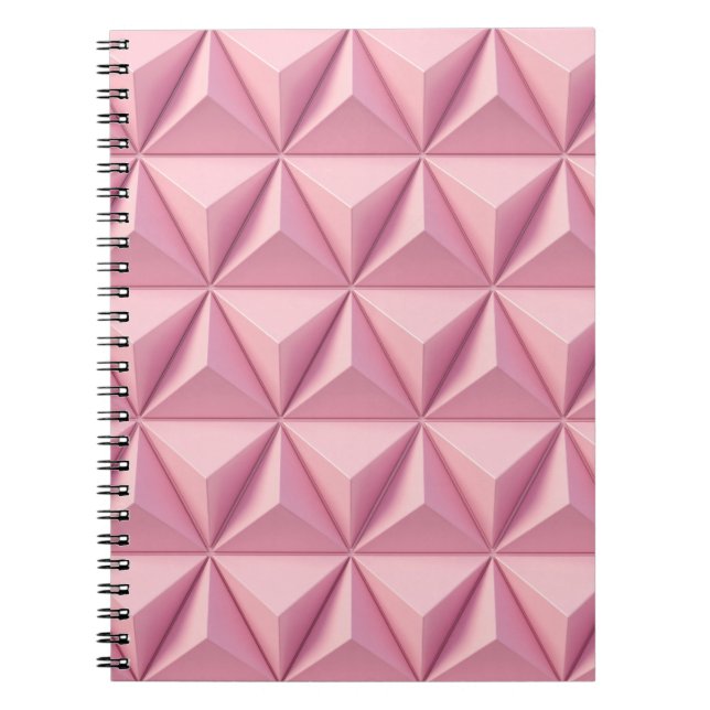 3D geometric triangles: minimalistic background. Notebook (Front)