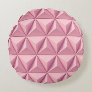 3D geometric triangles: minimalistic background. Round Cushion