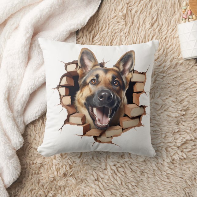 3D German Shepherd Cracked Hole Cushion (Blanket)