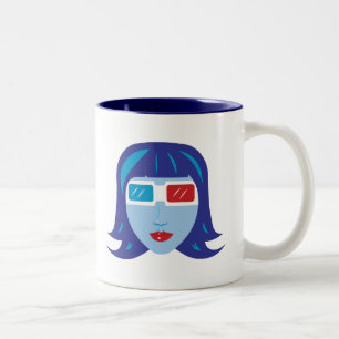 3D Girl Two-Tone Coffee Mug