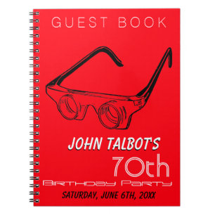 3D Glasses 70th Birthday Party Guest Book